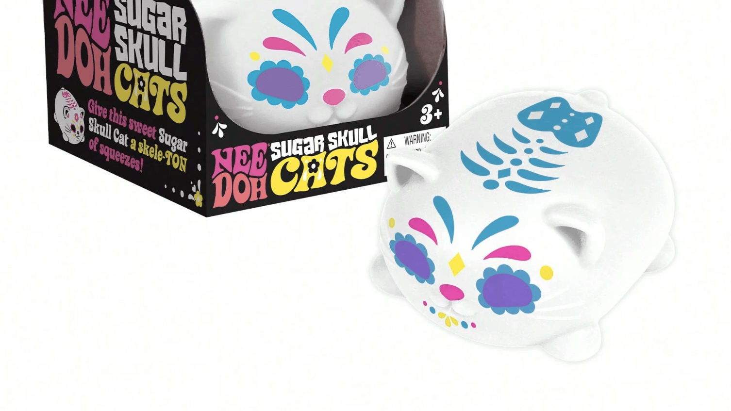 NeeDoh Sugar Skull Cats stress ball fidget toy