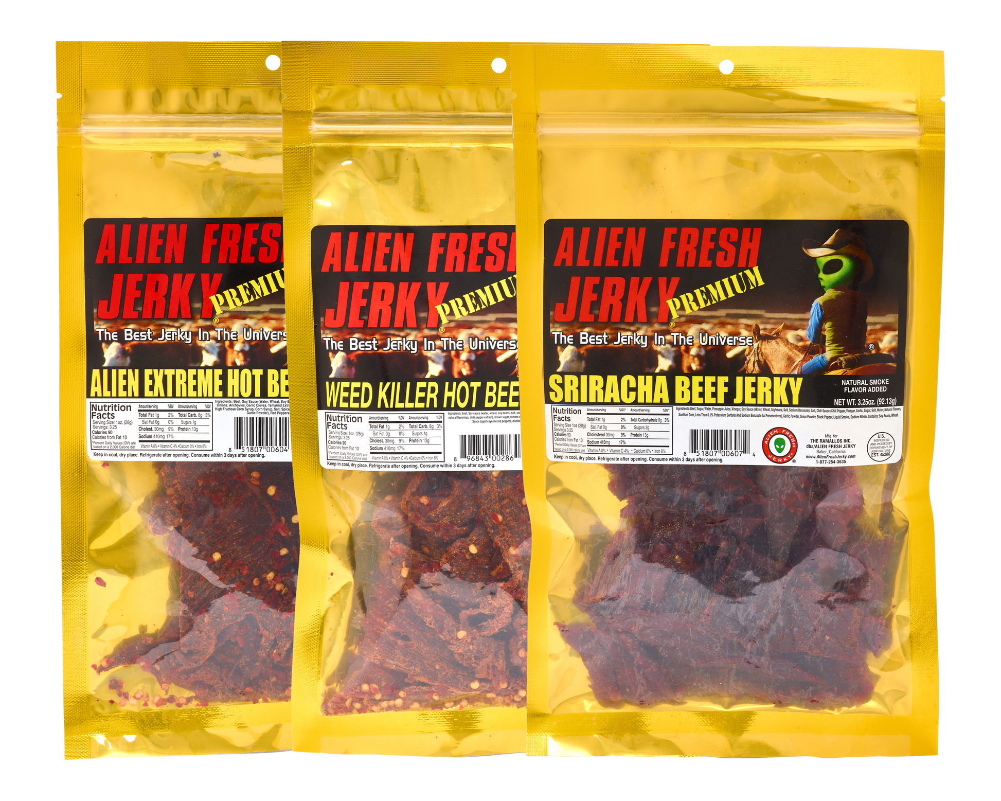 Alien Fresh Jerky 3-Pack - The Classics Hot Pack