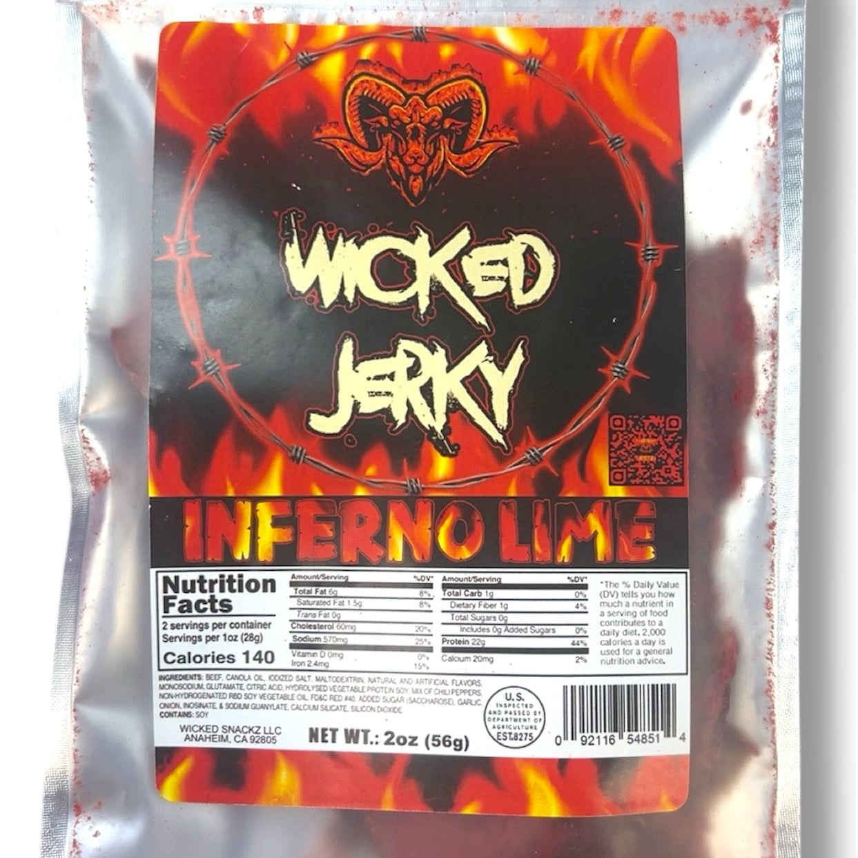 Wicked Jerky Inferno Lime 2.5oz