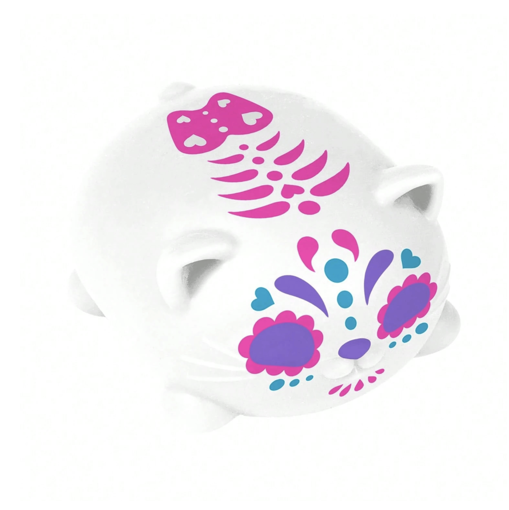 NeeDoh Nee Doh Sugar Skull Cats Stress Ball - Day Of The Dead Cat Squishy Fidget Toy, Slow Rebound Anxiety Relief Squeeze Toy For Kids & Adults, Assorted Designs