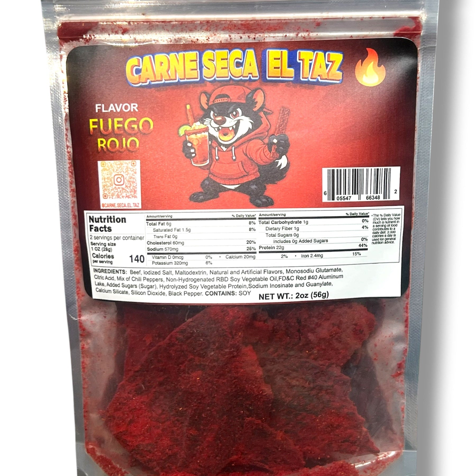 Carne Seca El Taz Fuego Rojo 2 Oz