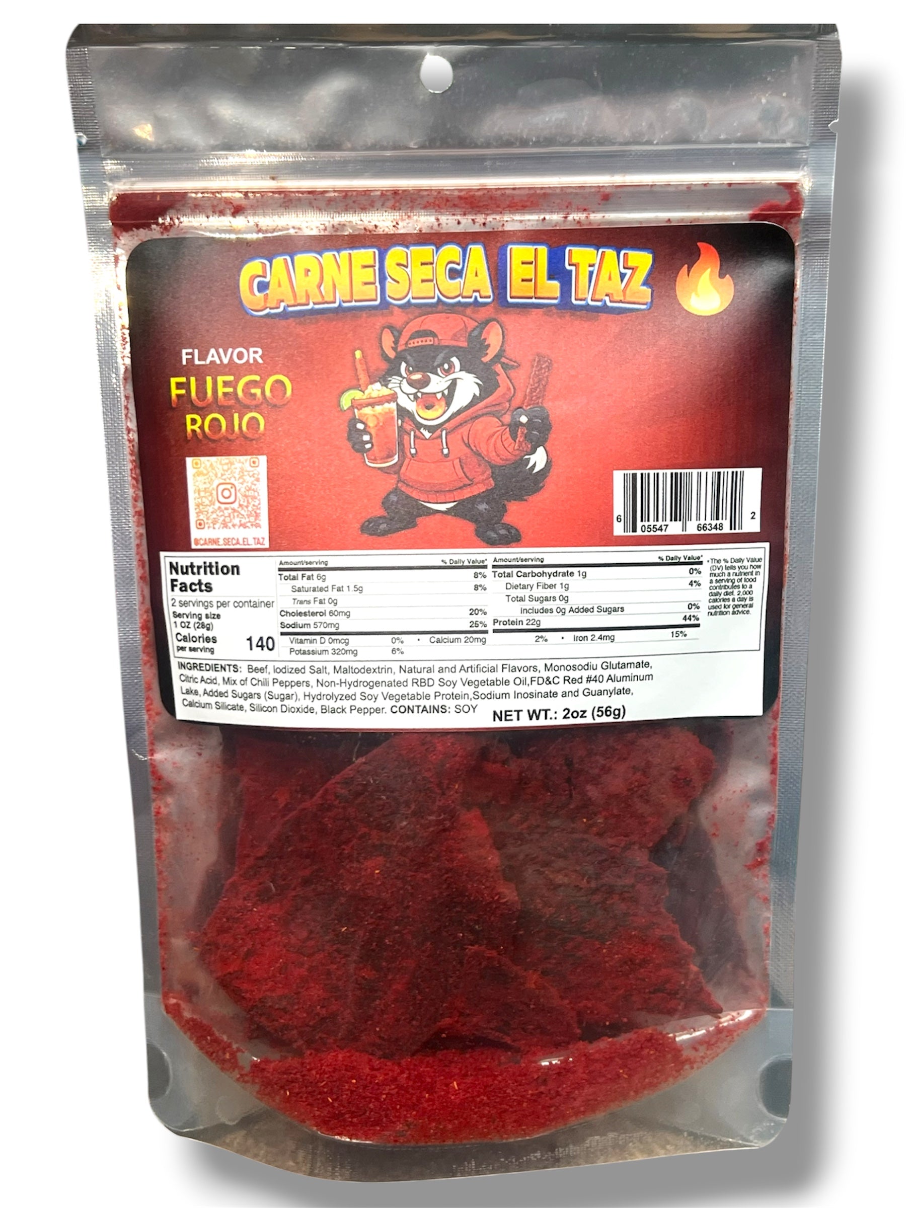 Carne Seca El Taz Fuego Rojo 2 Oz