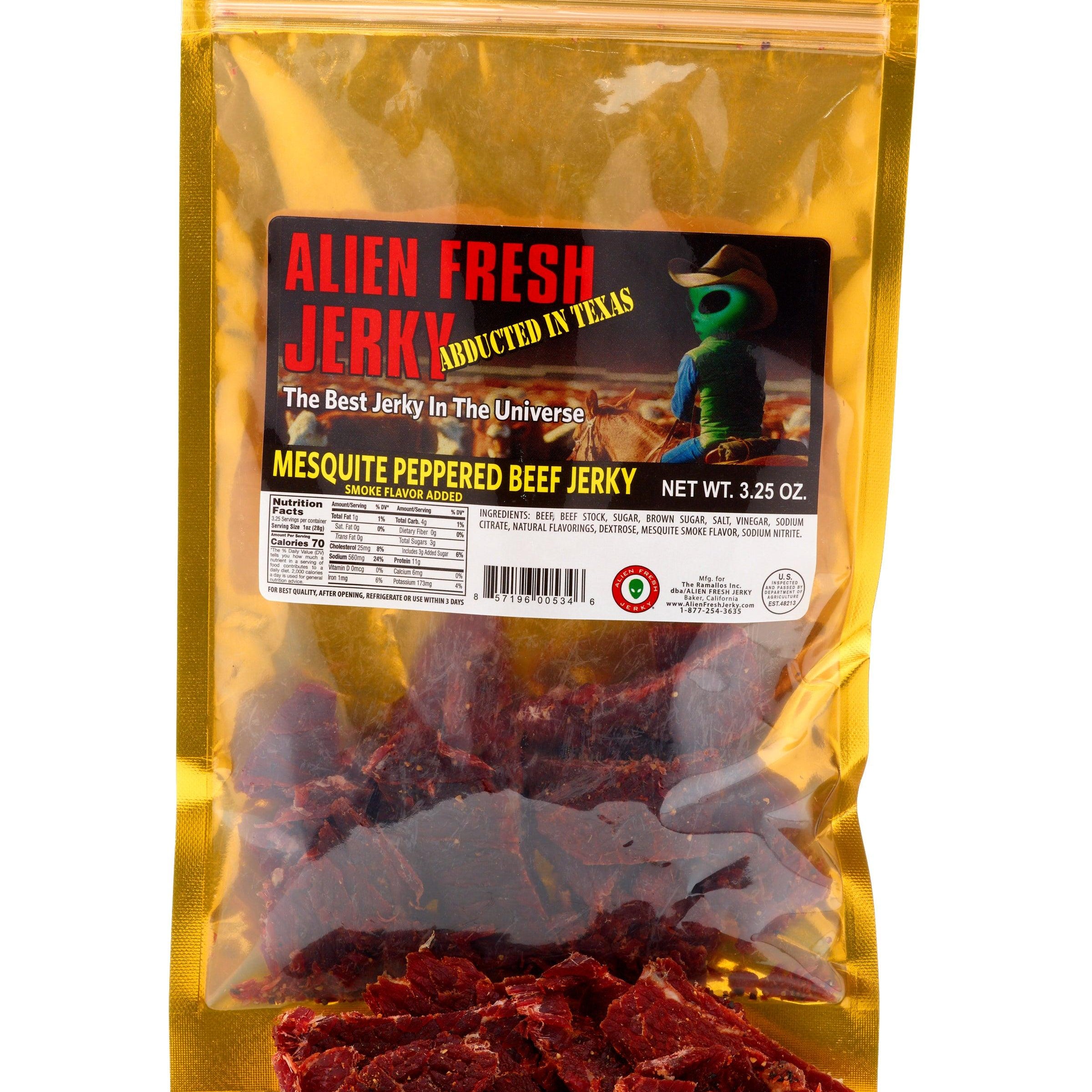 Alien Fresh Jerky TX Style Mesquite Peppered Beef Jerky - 3.25oz