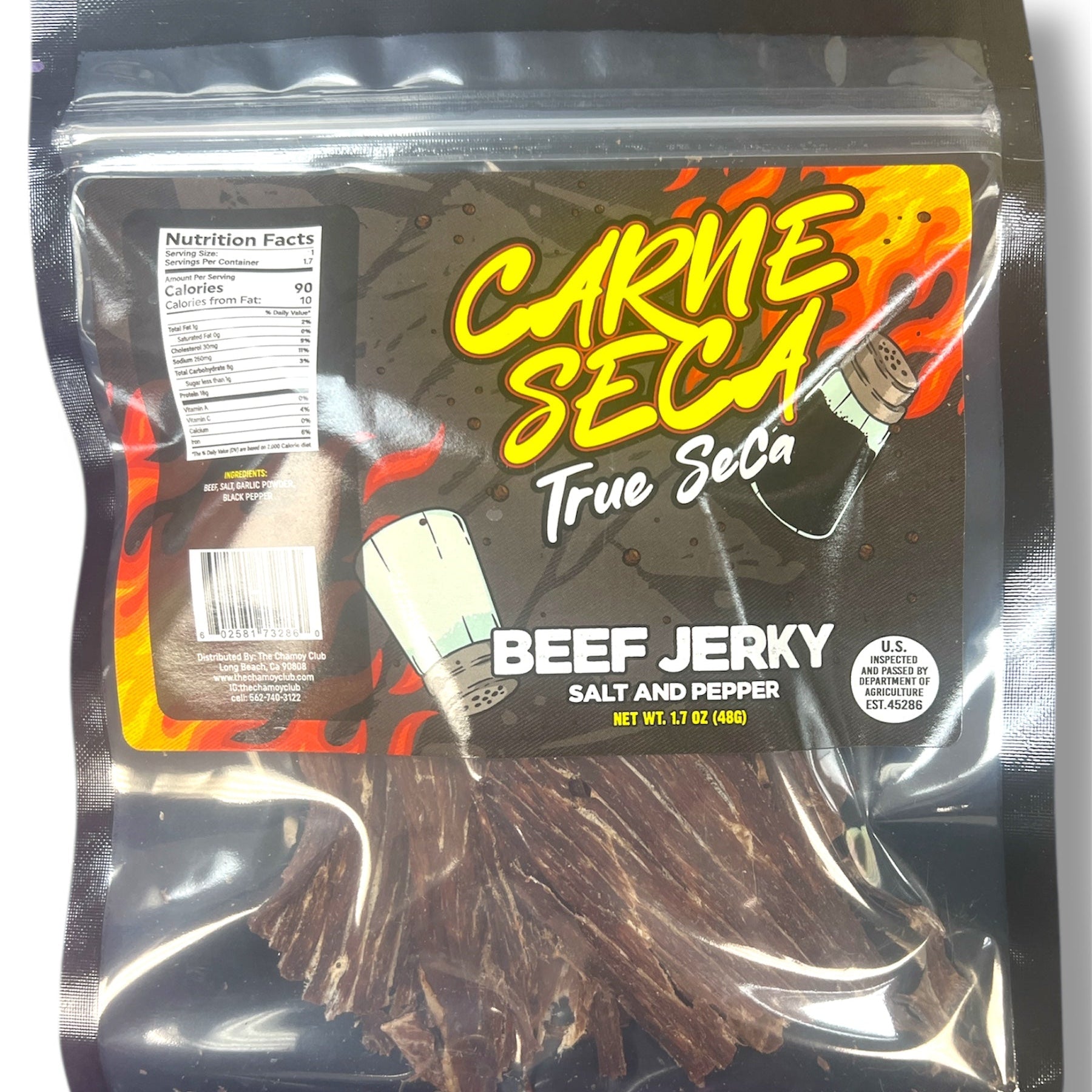 Carne Seca Beef Jerky Salt And Pepper 1.7 OZ