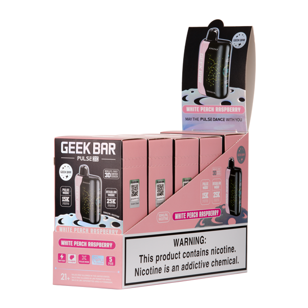 White Peach Raspberry Geek Bar Pulse X 25K