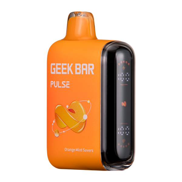 Orange Mint Saver Geek Bar Pulse (Savers Edition) Disposable Vape — Dual Mesh Coil, 50mg Nicotine, USA Shipping