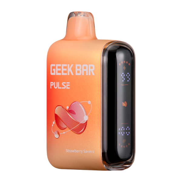 Strawberry Savers Geek Bar Pulse (Savers Edition) Disposable Vape — Dual Mesh Coil, 50mg Nicotine, USA Shipping