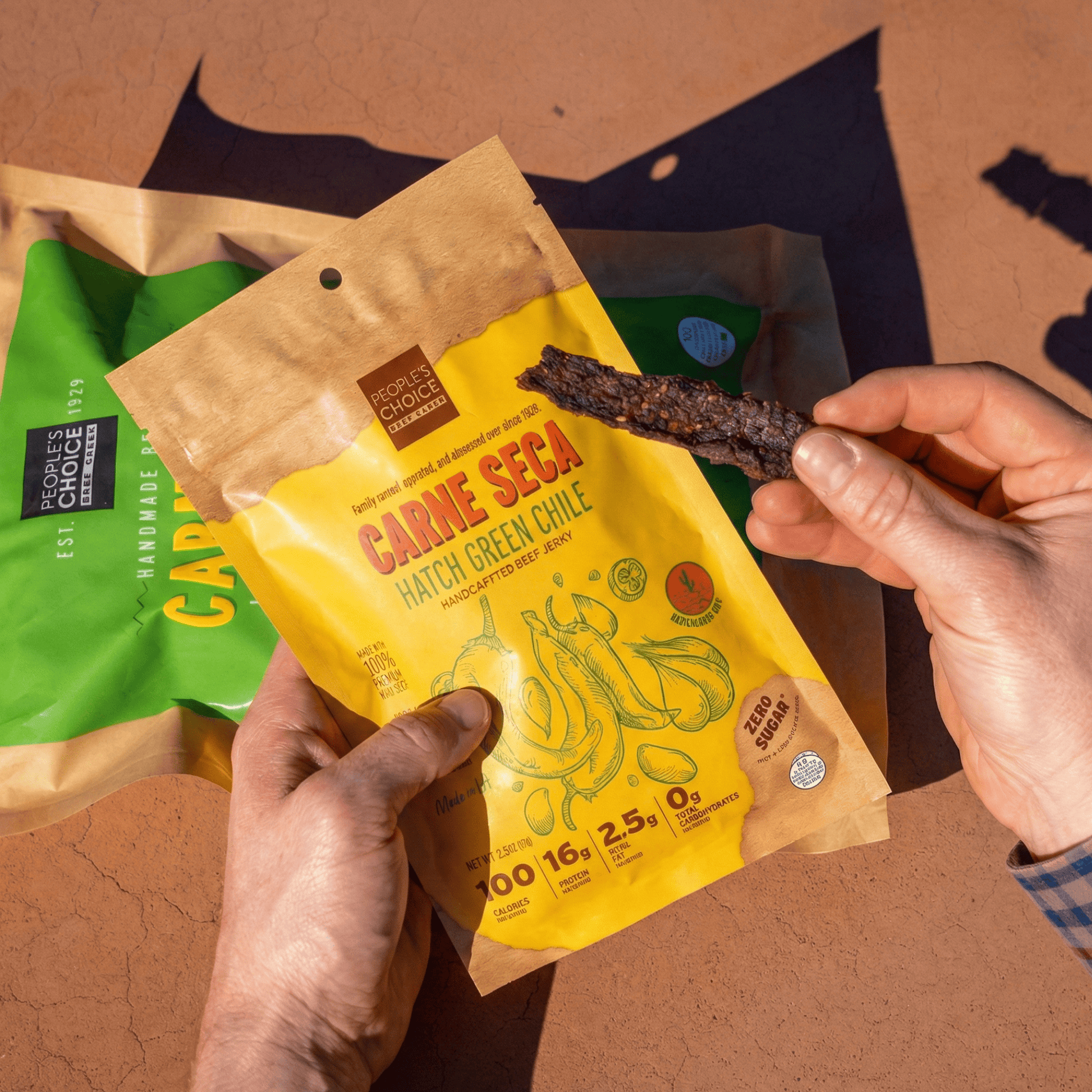 CARNE SECA - HATCH GREEN CHILE BEEF JERKY