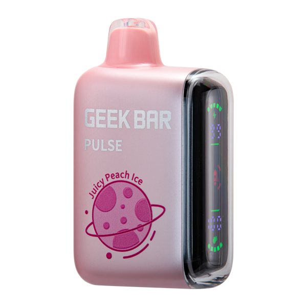 Juicy Peach Ice Geek Bar Pulse Disposable Vape — Dual Mesh Coil, 50mg Nicotine, USA Shipping