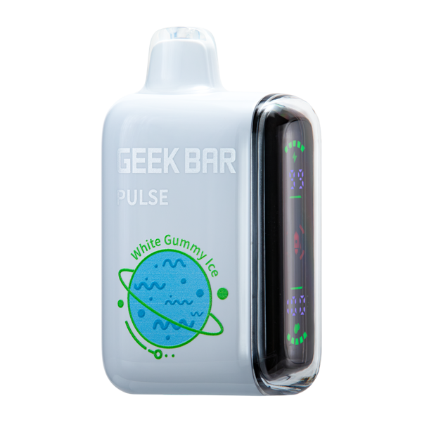 White Gummy Ice Geek Bar Pulse Disposable Vape — Dual Mesh Coil, 50mg Nicotine, USA Shipping