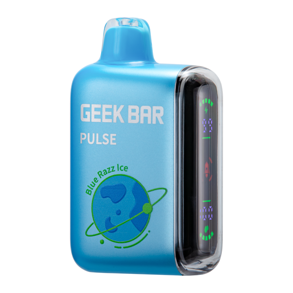 Blue Razz Ice Geek Bar Pulse (Nicotine-Free) Disposable Vape — Dual Mesh Coil, 50mg Nicotine, USA Shipping